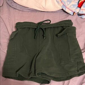Marenmade green cargo sweat shorts